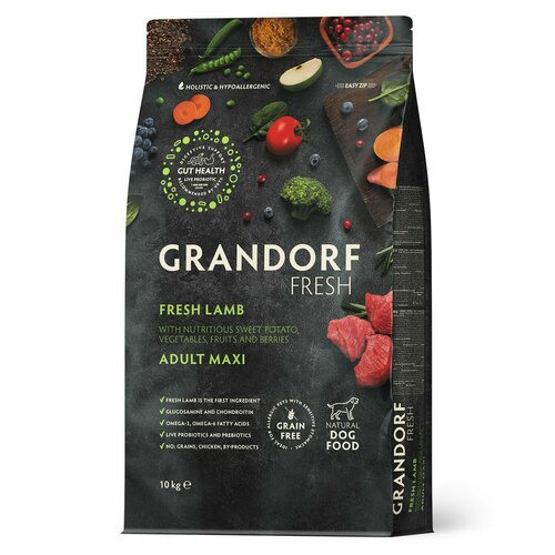 Grandorf Fresh для собак крупных Ягнёнок с бататом 10 кг.
