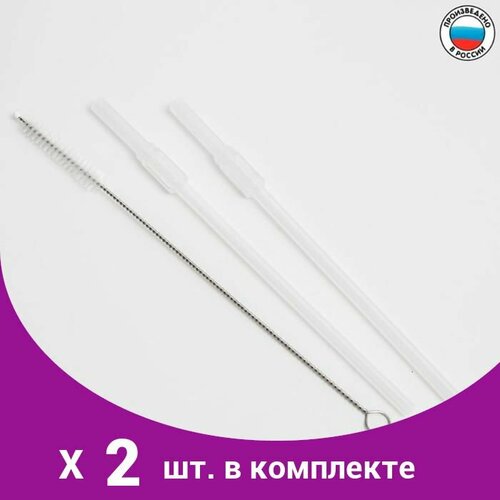 Набор аксессуаров BABY JET для бутылочек и серии super med, (2 трубочки щеточка) (2 шт)