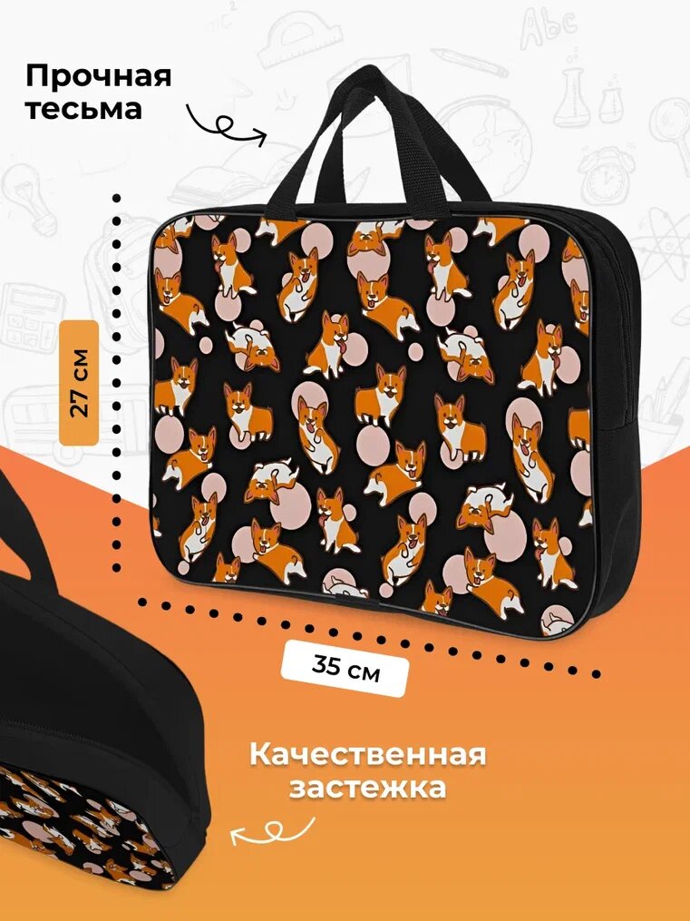 Папка на молнии с ручками А4 AXLER сумка для тетрадей, рисунков и чертежей, уроков труда, ИЗО, творчества и рисования — фото 1