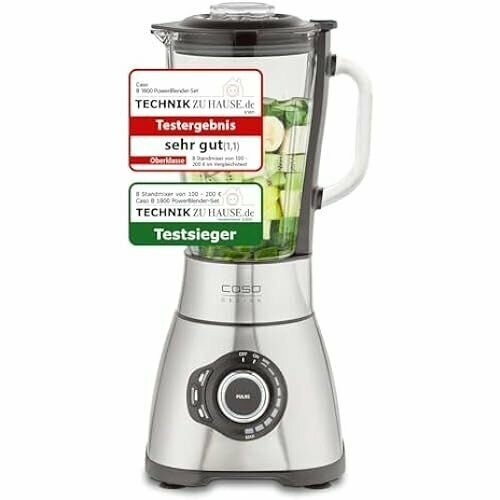 Набор CASO B 1800 PowerBlender настольный миксер 28 000 обмин стеклянный контейнер 175 л включая бутылку для питья и измельчитель победитель теста миксера с очень хорошим качеством нержавеющая сталь 3197500₽