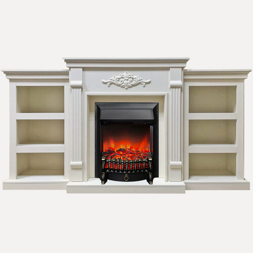 Изображение товара Электрокамин FLAMEKAMIN Брукс LUX WT с очагом Fobos (камин электрический)
