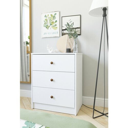 Комод Мальта 3 ящ ШхГхВ 62х37х75 см цвет Белый 5774₽