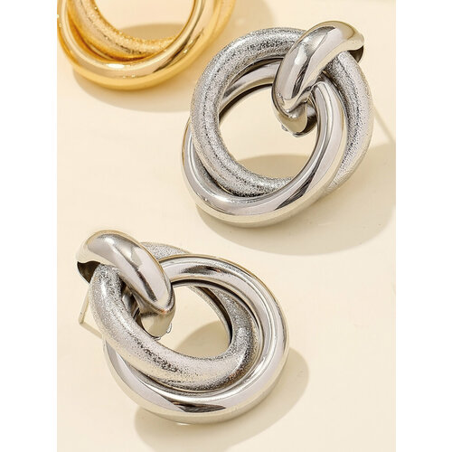 Серьги пусеты FLORANSE, серебристый