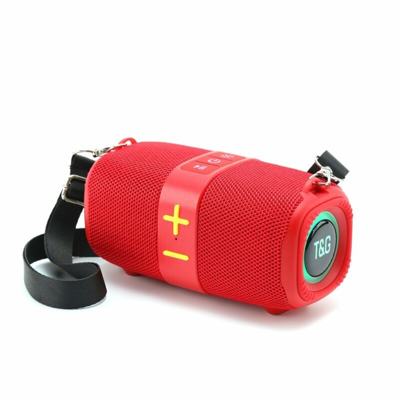 Динамик TG667, Bluetooth, TWS, светодиодный фонарь, красный