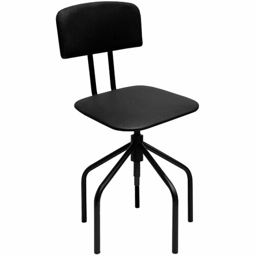 Стул кассира Comforum ресепшен РС66 на винте без подлокотников кожзам черное 5900₽