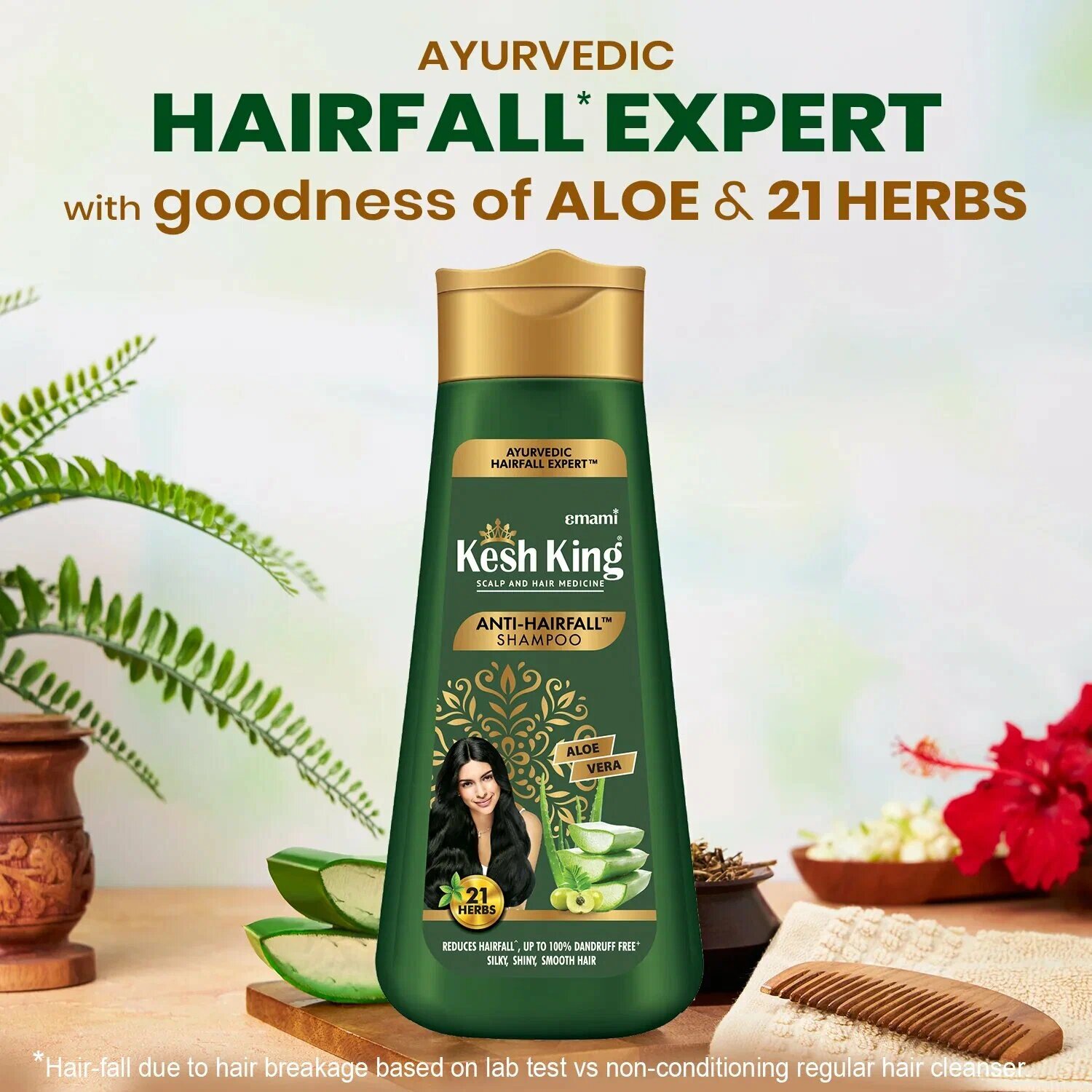 Шампунь Кеш Кинг для роста и укрепления, от выпадения волос Kesh King Ayurvedic Anti Hair Fall Shampoo 200 мл.