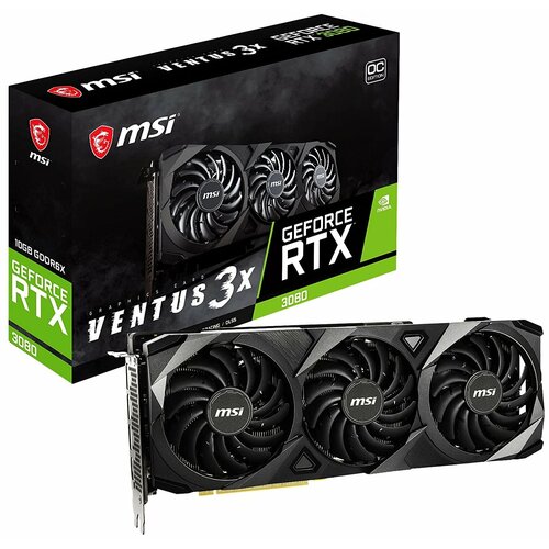 Видеокарта MSI GeForce RTX3080 LHR RTX 3080 VENTUS 3X 10G OC LHR 10Gb DDR6X 320bit 1xHDMI3xDP 48600₽