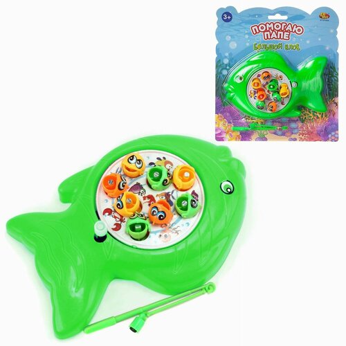 Игра настольная ABtoys Помогаю Папе Рыбалка Большой улов заводная зеленая PT-01404зеленая 163₽