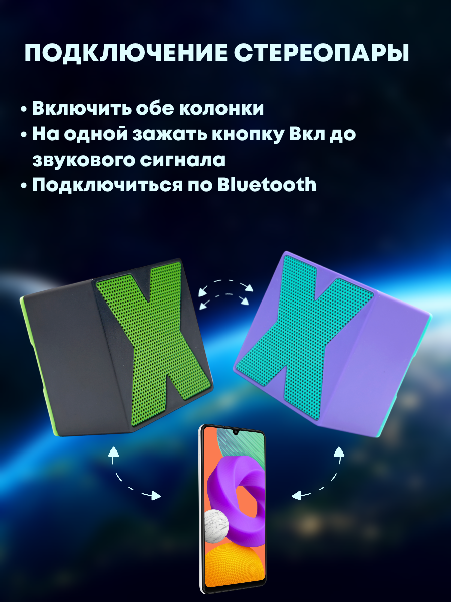 Беспроводная мини-портативная Bluetooth-колонка, зеленая — фото 1