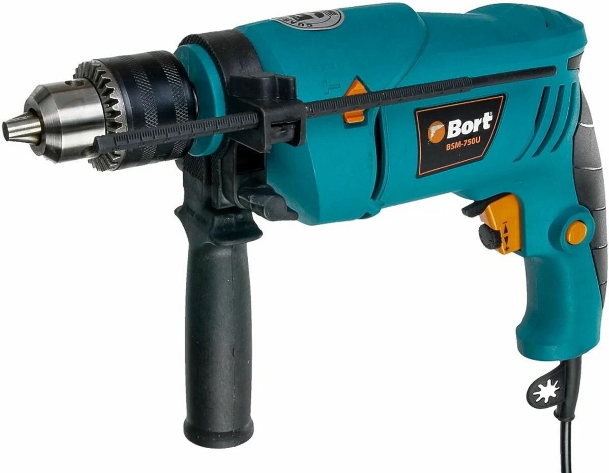 Дрель ударная BORT BSM-750U, синий