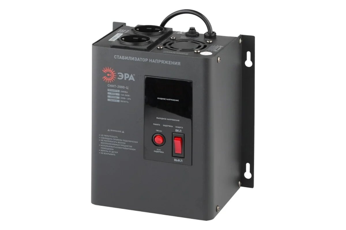 ЭРА Стабилизатор напряжения настенныйСННТ-2000-Ц, ц. д, 140-260В/220/В, 2000ВА, Б0020168