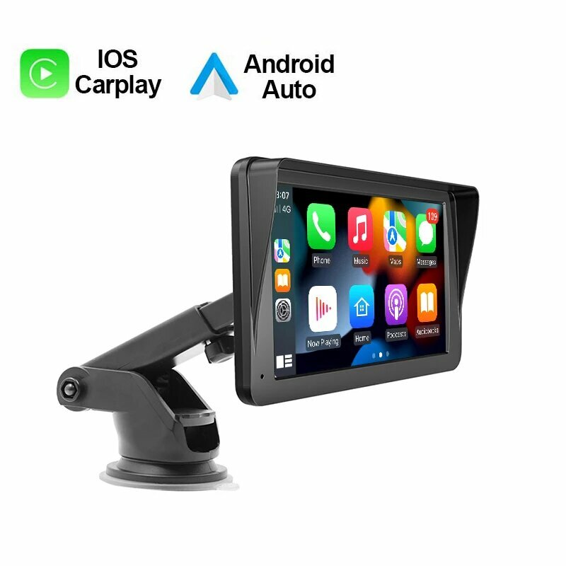 Автомобильный радиоприемник, беспроводной мультимедийный видеоплеер CarPlay, Android Auto, 7-дюймовый портативный сенсорный экран для камеры заднего вида с USB AUX, 7 inch Carplay