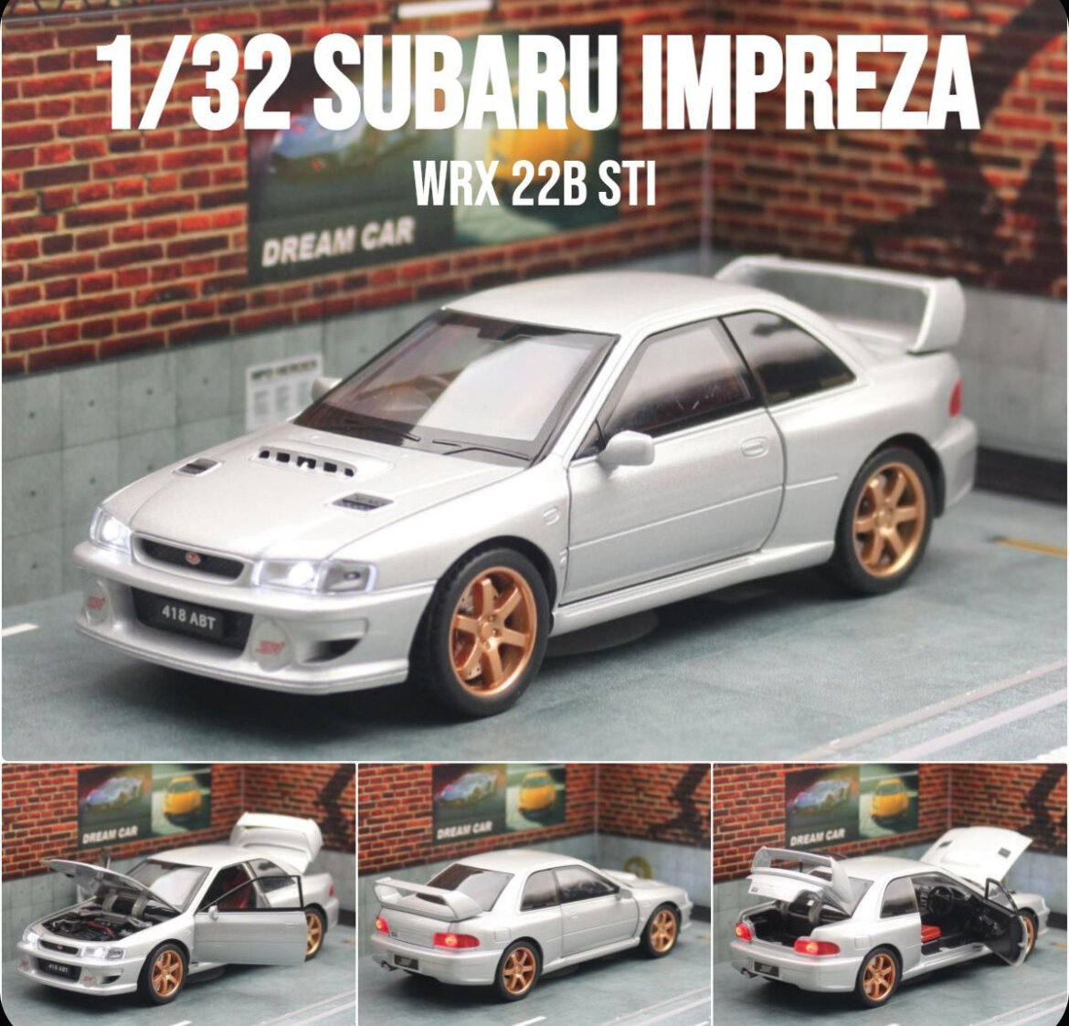 Коллекционная масштабная модель Subaru Impreza WRX STI 1:32 (металл, свет, звук)