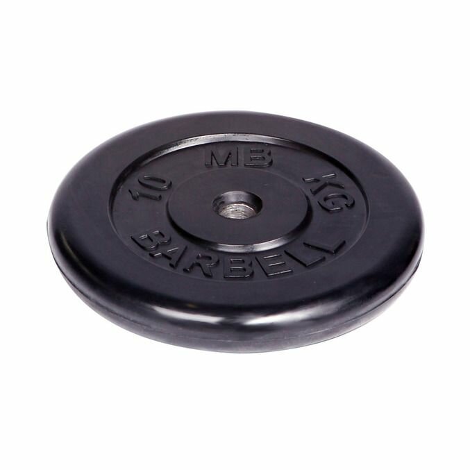 Блины для штанги и гантелей MB Barbell 10 кг 31 мм, стальная втулка, черный — фото 1