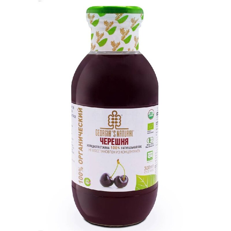Сок GEORGIA'S NATURAL ORGANIC из черешни холодного отжима /стекло/ 300мл