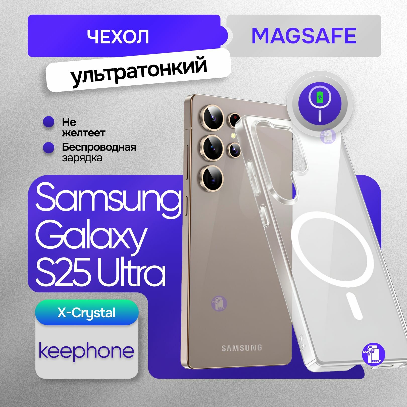 Ультратонкий пластиковый чехол Magsafe для Samsung S25 Ultra