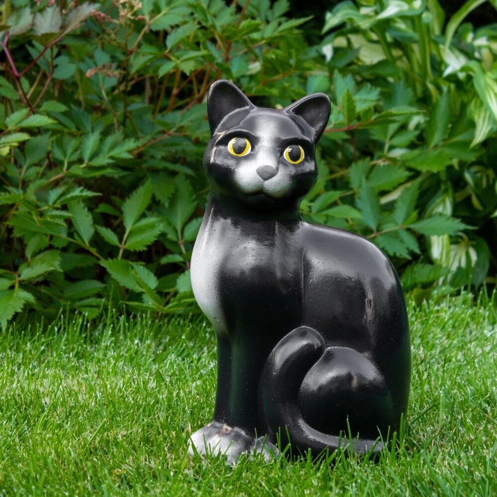 Декоративная фигурка Туендатская сувенирная мастерская "Кот" из пенопласта, черный, высота 27 см