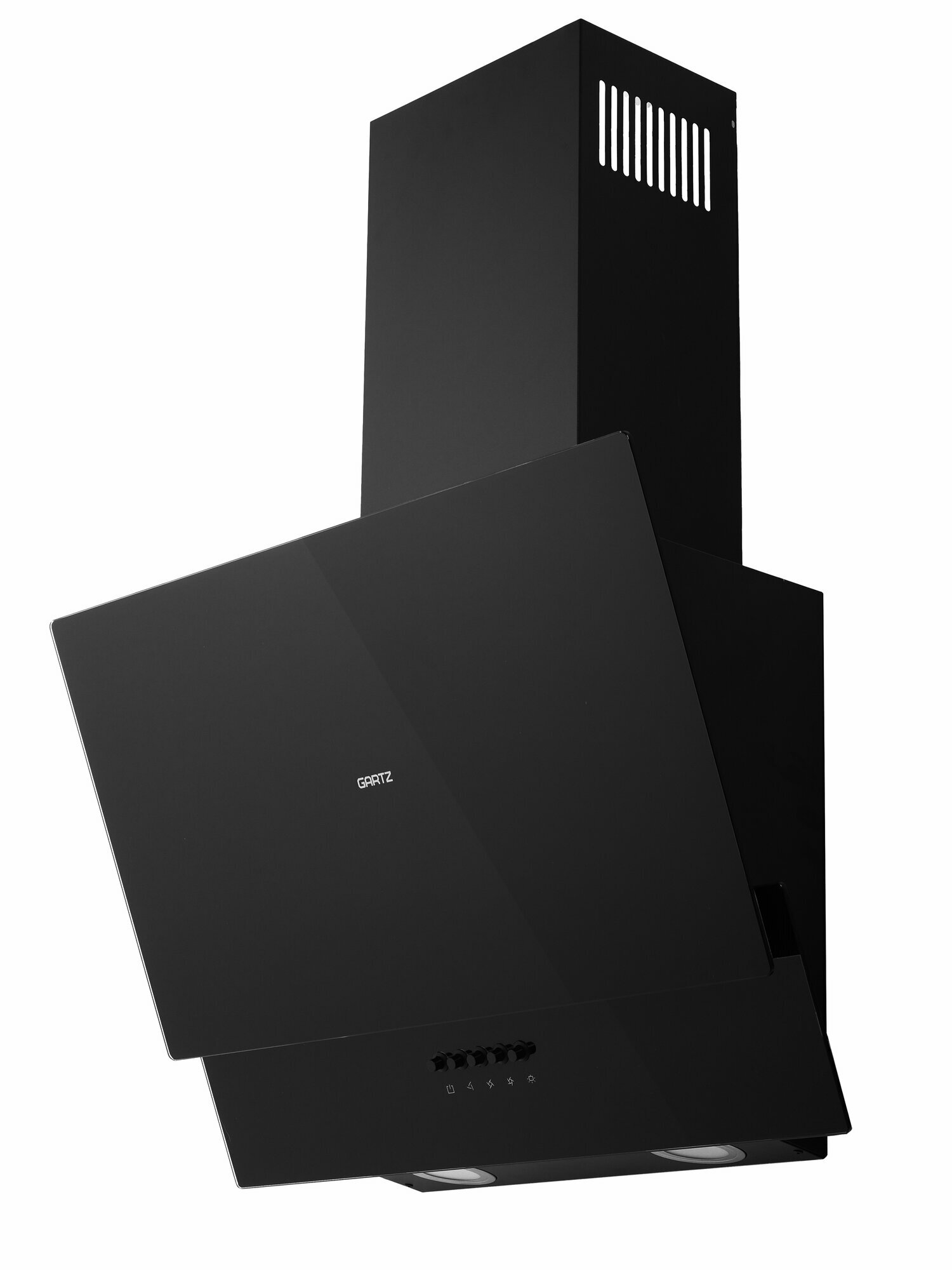 Вытяжка наклонная GARTZ HFI610B IC-air, ширина 60см, производительность 600 м3/ч, 3 скорости, мощность 65Вт, черная, стекло