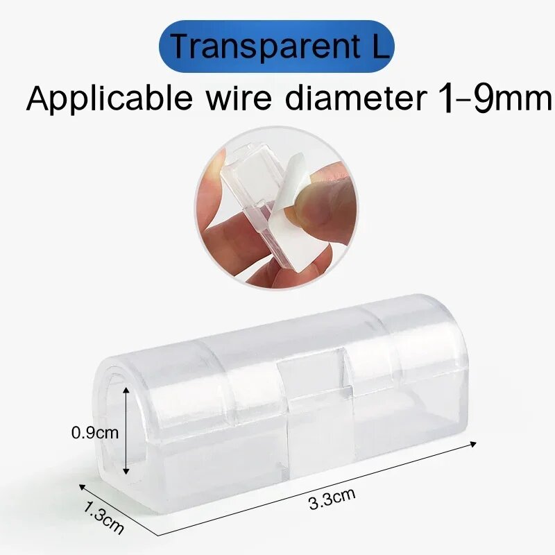 Пластиковые кабельные зажимы набор из 16/20 штук Transparent L-20pcs