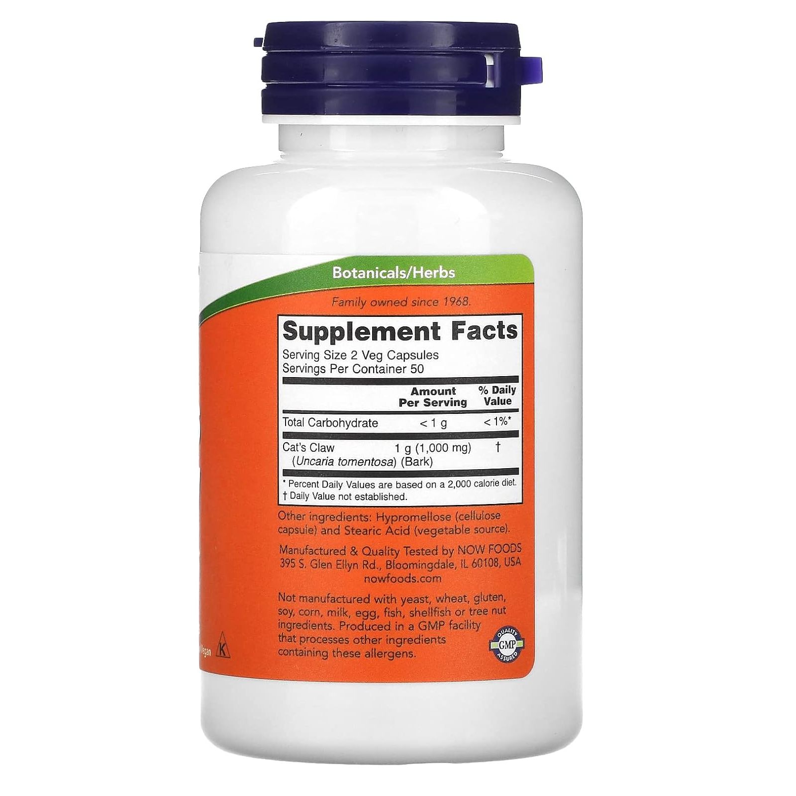 Картинки NOW Foods, Cat's Claw, Кошачий коготь в капсулах, 500 мг, 100 капсул
