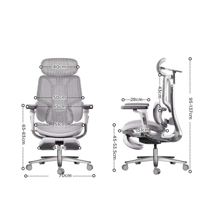 Компьютерные Кресла Xiaomi Офисное кресло с подставкой для ног Xiaomi HBADA Ergonomic Computer Chair E3 Pro 4.0 Version 2024 White (E301WPF)