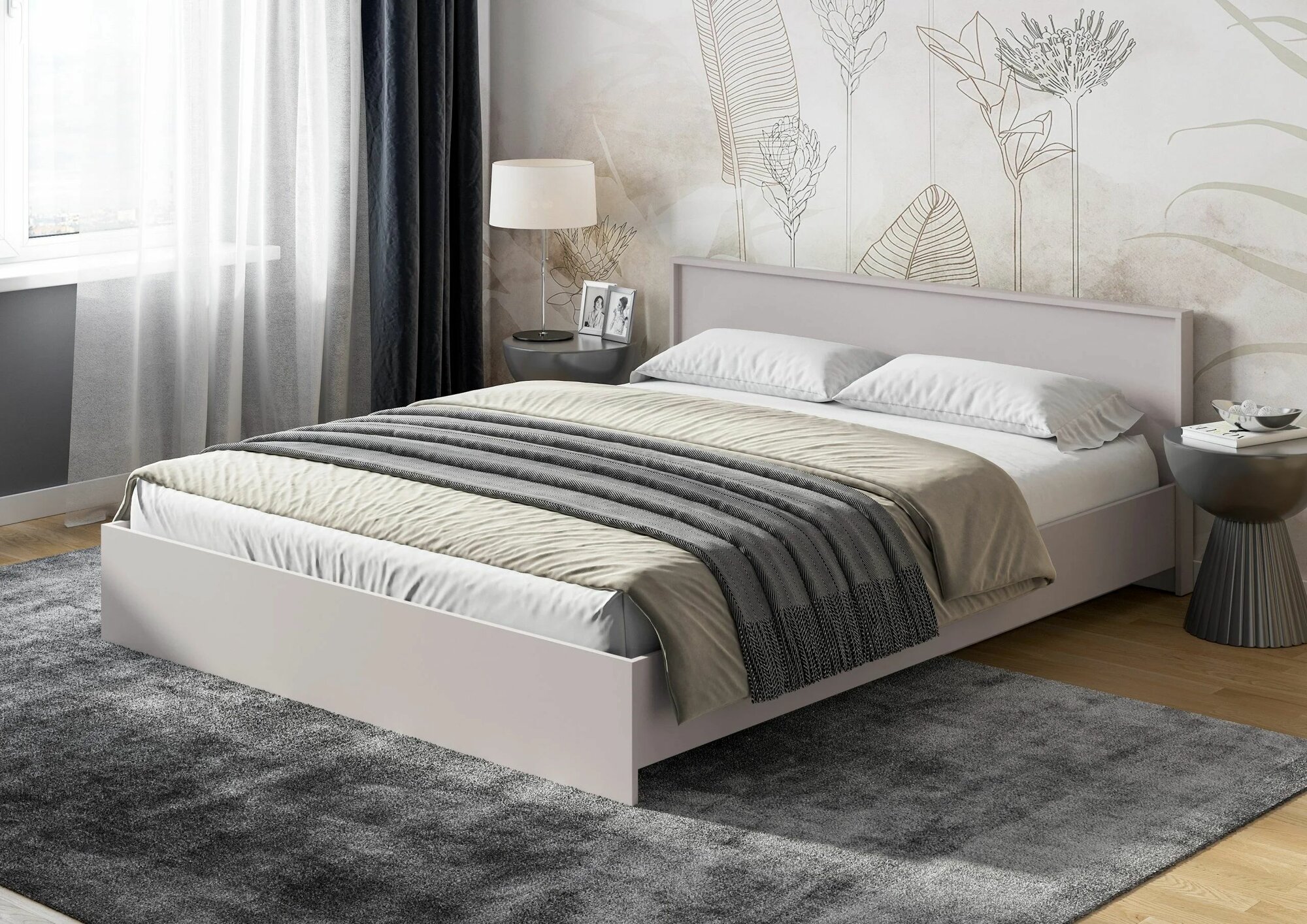 Кровать Берген КР-160, кашемир/кашемир (Интерьер-Центр)