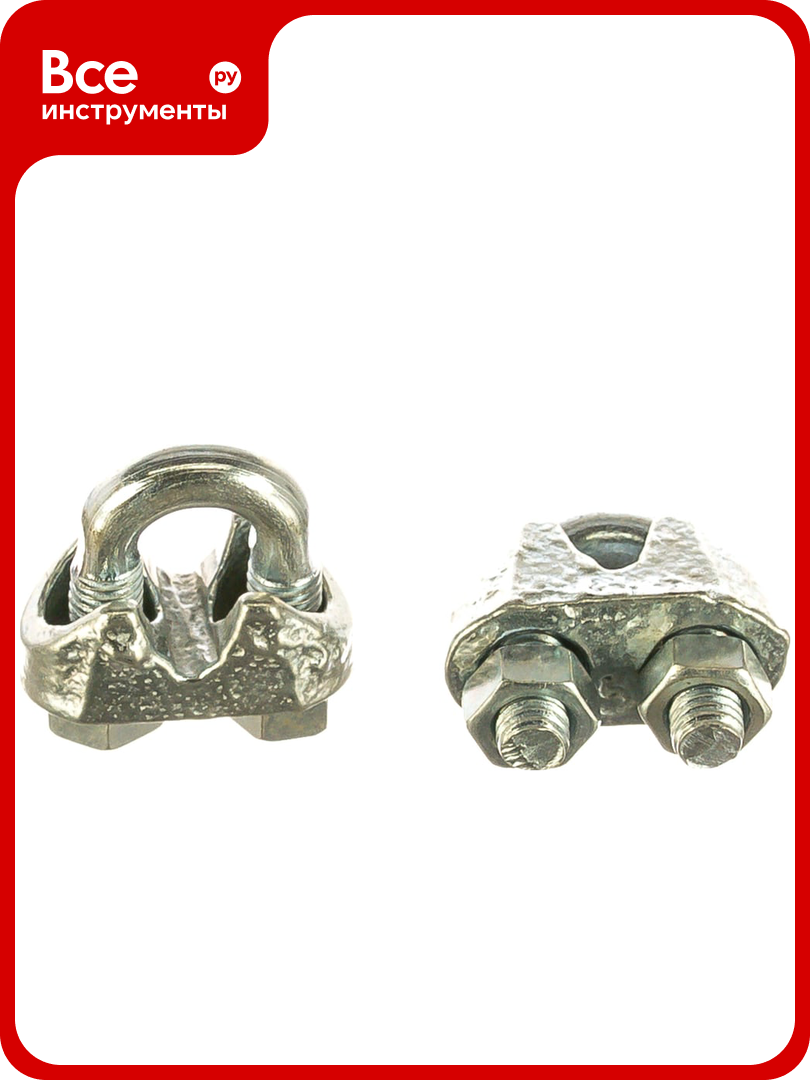 ЗУБР Зажим троса DIN 741 5мм 2 шт оцинкованный Профессионал 304416-05
