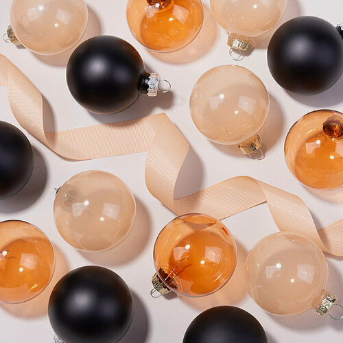 Изображение товара Елочные шары Bubble: Вересковый Мед 6 см 15 шт, стекло, Winter Deco, 1001272