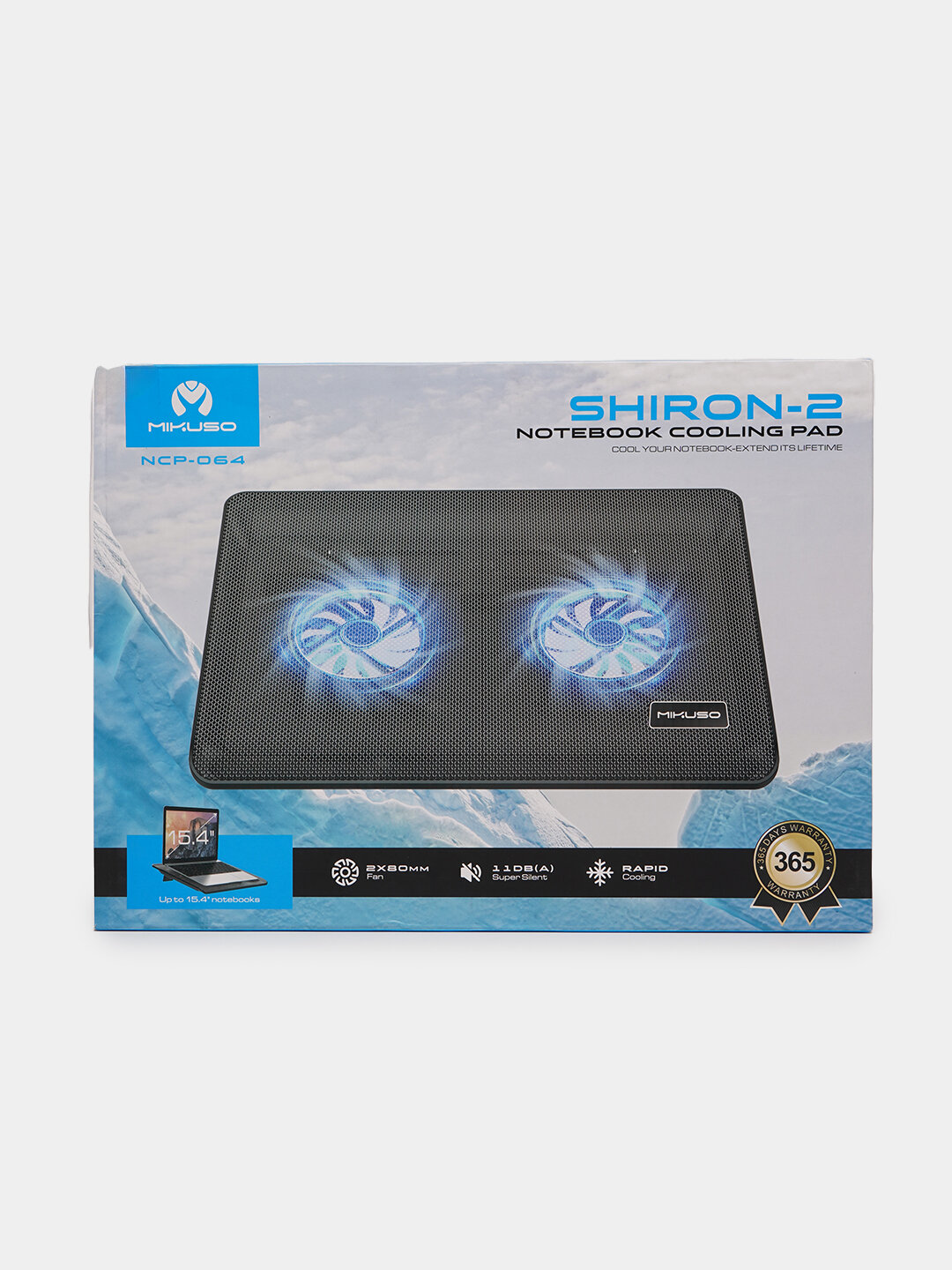 Подставка для ноутбука, металлическая, с вентиляторами, USB-питание, до 15,6" — фото 1