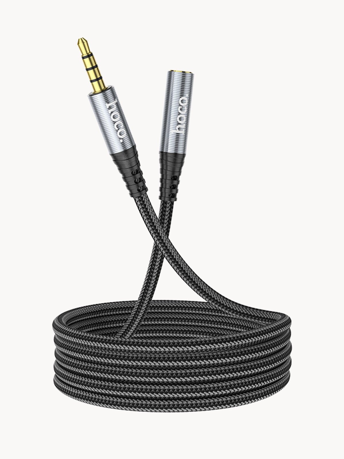 Кабель аудио удлинитель Hoco AUX - Jack 3.5, для смартфона/ компьютера/ ноутбука/переходник для наушников/микрофона, 2м.