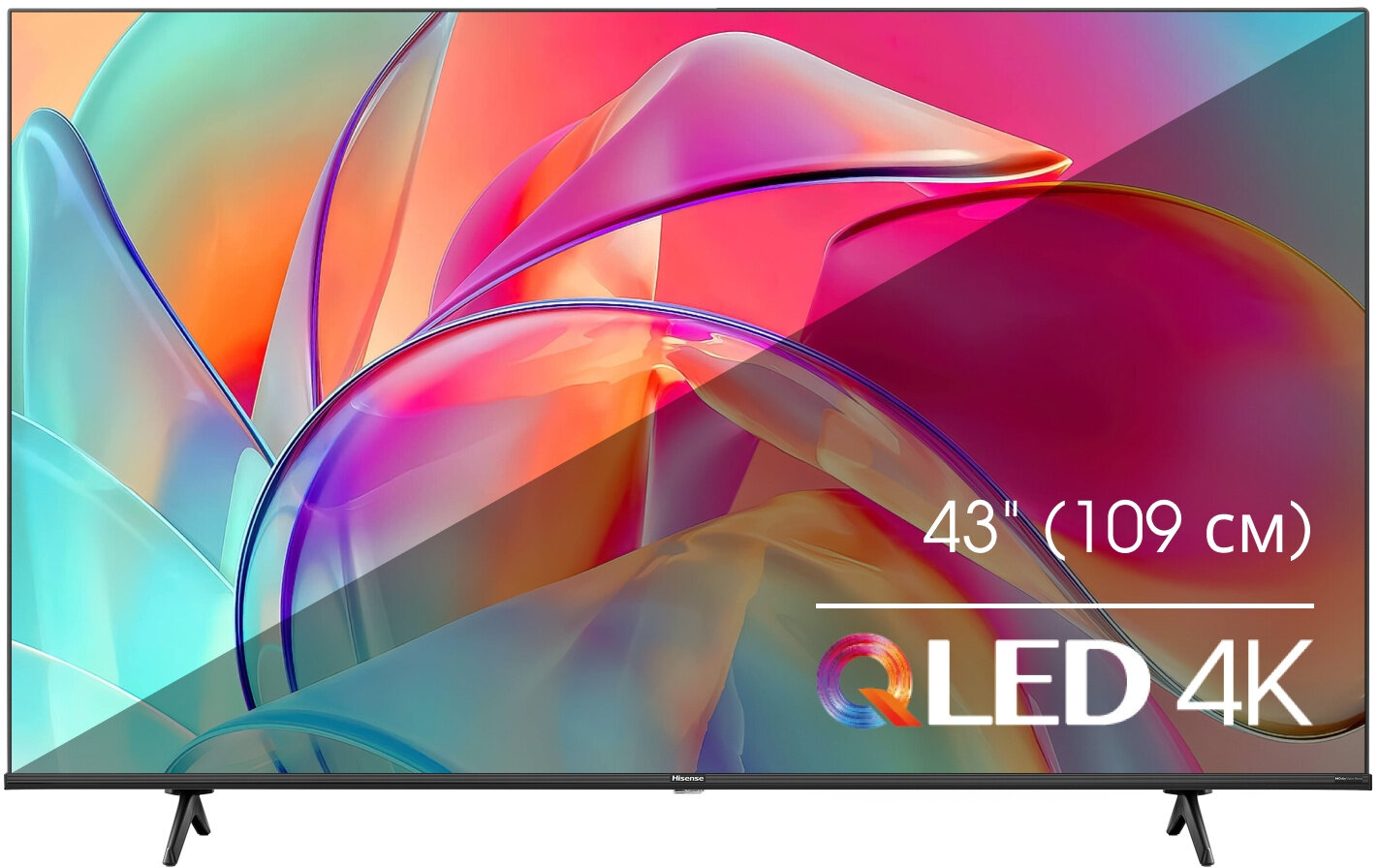 Телевизор ЖК 43' Hisense/ 43", QLED, Ultra HD, Smart TV (ОС VIDAA U6), Wi-Fi, PCI 2100, DVB-T2/T/C/S2/S, 2х7W, CI+(1.4