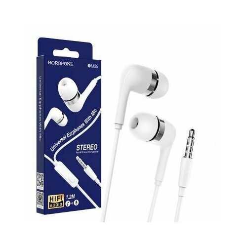 Наушники Borofone BM39 jack 35 с микрофоном белые 49900₽