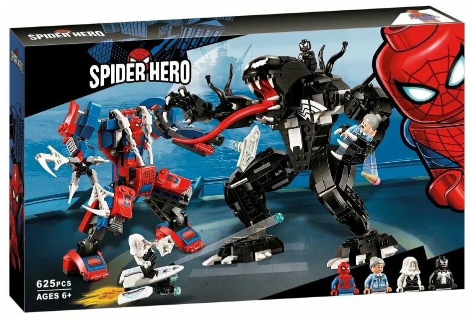 Конструктор Spider Hero 11188 Человек-Паук против Венома, 625 дет.