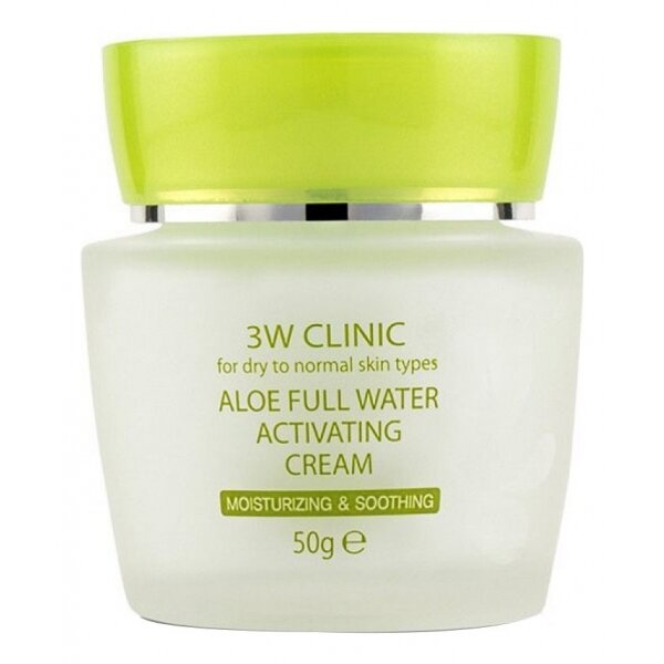 3W Clinic Крем для лица с алоэ – Aloe full water activating, 50г