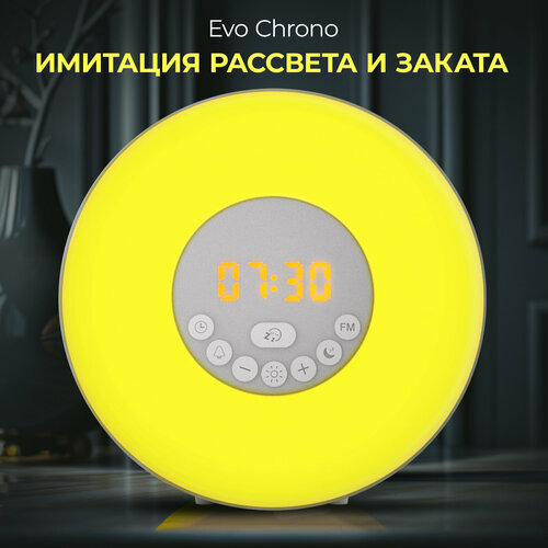 Умный электронные часы с будильником с имитацией рассвета и радио. Evo ...