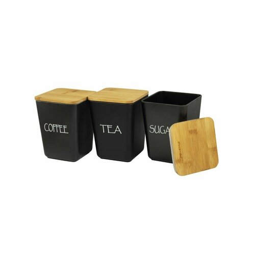 Набор емкостей из бамбукового волокна 1111106см 3шт черный 2414₽