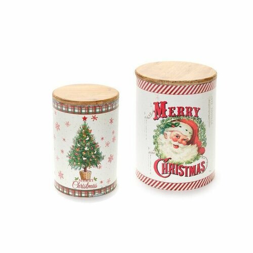 Набор из 2-х декоративных банок С Рождеством 20см22см 5980₽