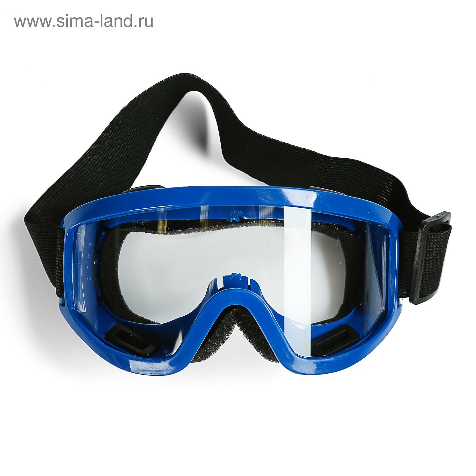 Очки-маска для езды на мототехнике, стекло прозрачное, цвет синий (1шт.)