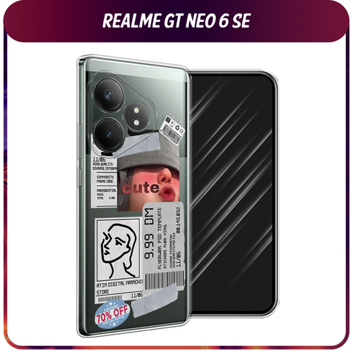 Силиконовый чехол на Realme GT Neo 6 SE / Реалми GT Нео 6 SE Cute girl collage, прозрачный силиконовый чехол cute girl collage на realme 6 pro реалми 6 про