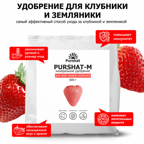 Удобрение для клубники и земляники, подкормка для клубники Пуршат-М водорастворимое 500 гр