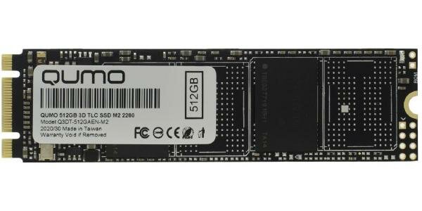 Твердотельный накопитель SSD M.2 512 Gb QUMO Q3DT-512GAEN-M2 Read 560Mb/s Write 540Mb/s 3D NAND TLC