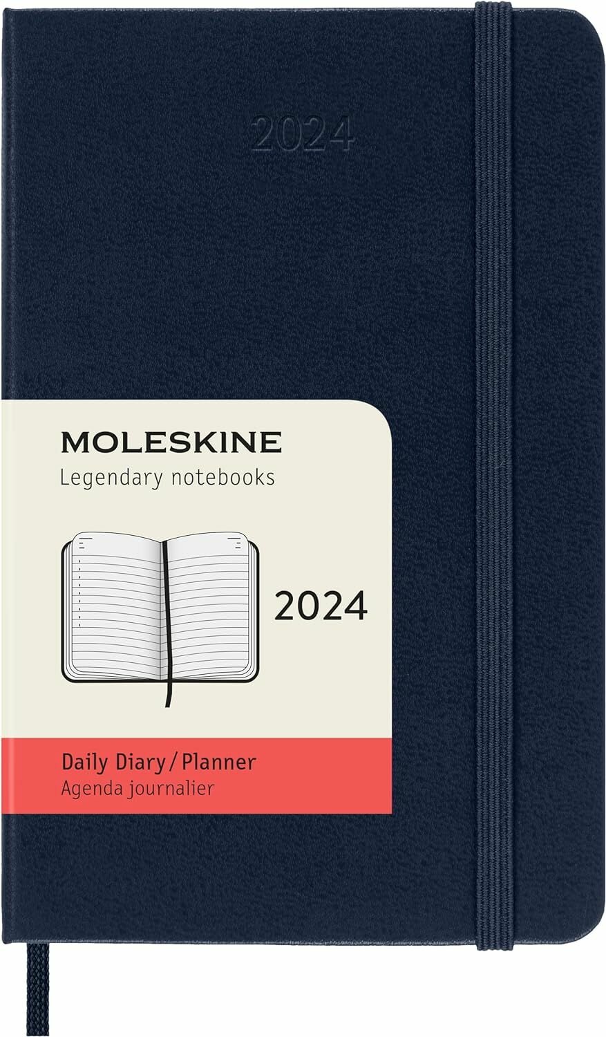 Ежедневник Moleskine Classic 2024, Pocket (9x14 см), синий