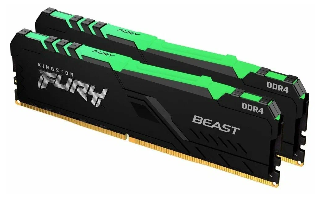 Оперативная память Kingston FURY Beast RGB 16 ГБ (8 ГБ x 2 шт.) DDR4 3600 МГц DIMM CL17 KF436C17BBAK2/16