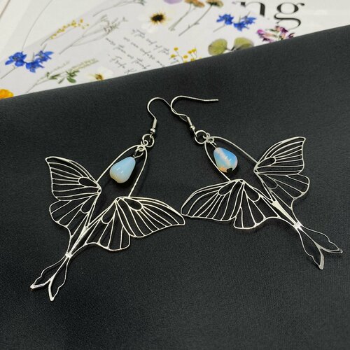 Серьги , серебряный 2020 new green crystal butterfly pendant necklace jewelry couple fairy lover cubic zirconia butterfly necklaces jewelry