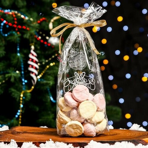 Пакет фасовочный бопп с донной складкой Новогодние шары 15х30 см 50 шт 773₽