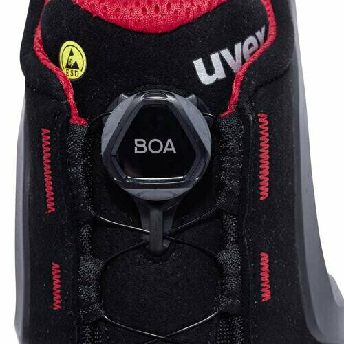 Защита ног UVEX Arbeitsschutz 65672 - Male - Adult - Safety shoes - Black - Red - ESD - S3 - SRC - Drawstring closure new spring summer casual pu leather shoe trend men s shoes wild mens flats shoes waterproof non slip board shoe male footwear
