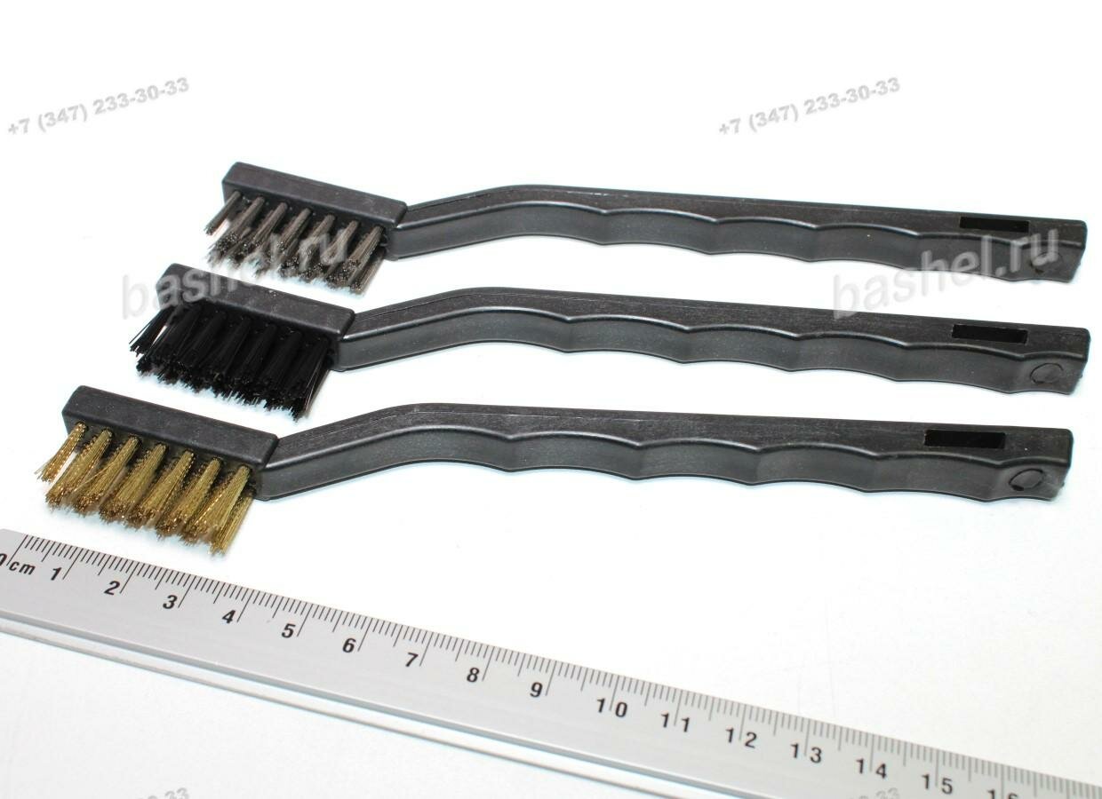 Корщетки мини FIT 38453, набор 3 шт, сталь/нейлон/латунь, 175 мм, FIT электротовар