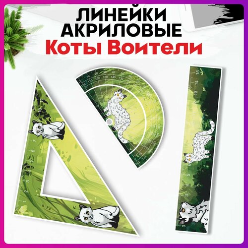 Канцелярия набор линеек Коты Воители Чернозвезд 480₽