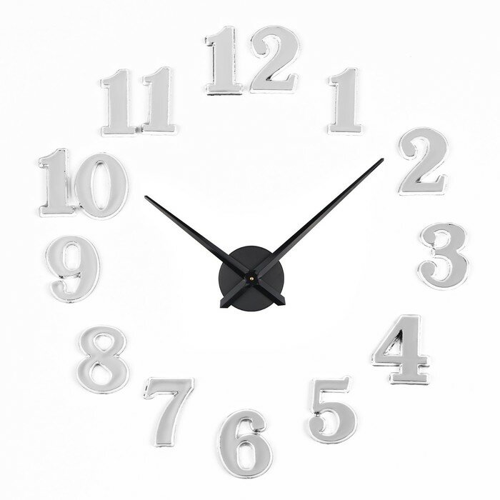 Цифры для часов КНР Серебристые, высота 2,5 см, 15 шт