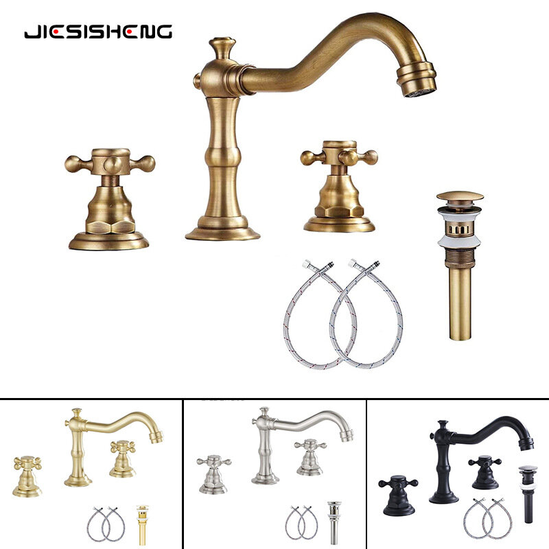 фото Смеситель для раковины esse heng винтажный ретро золотой